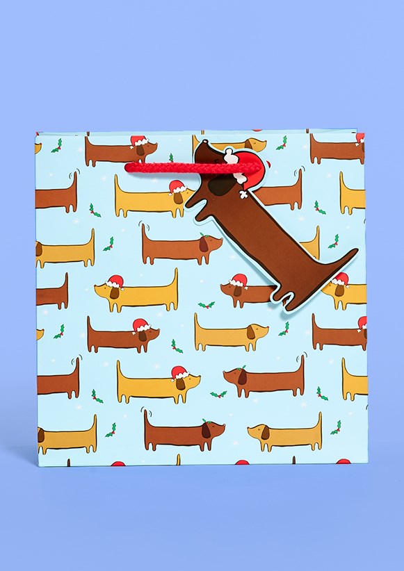 Christmas Sausage Dogs Medium Gift Bag
